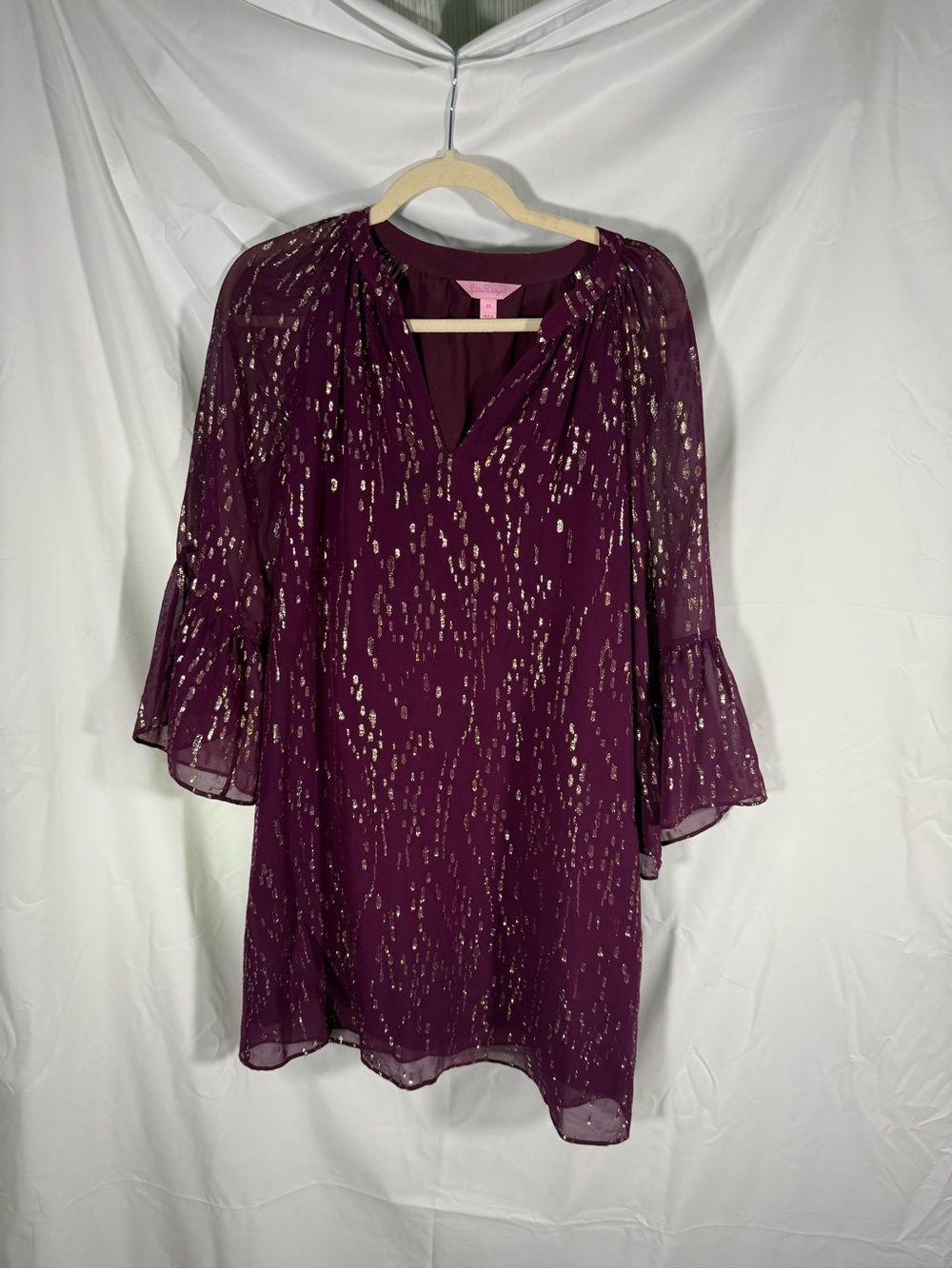 Lilly Pulitzer Plum Tunic with Gold Metallic Detail